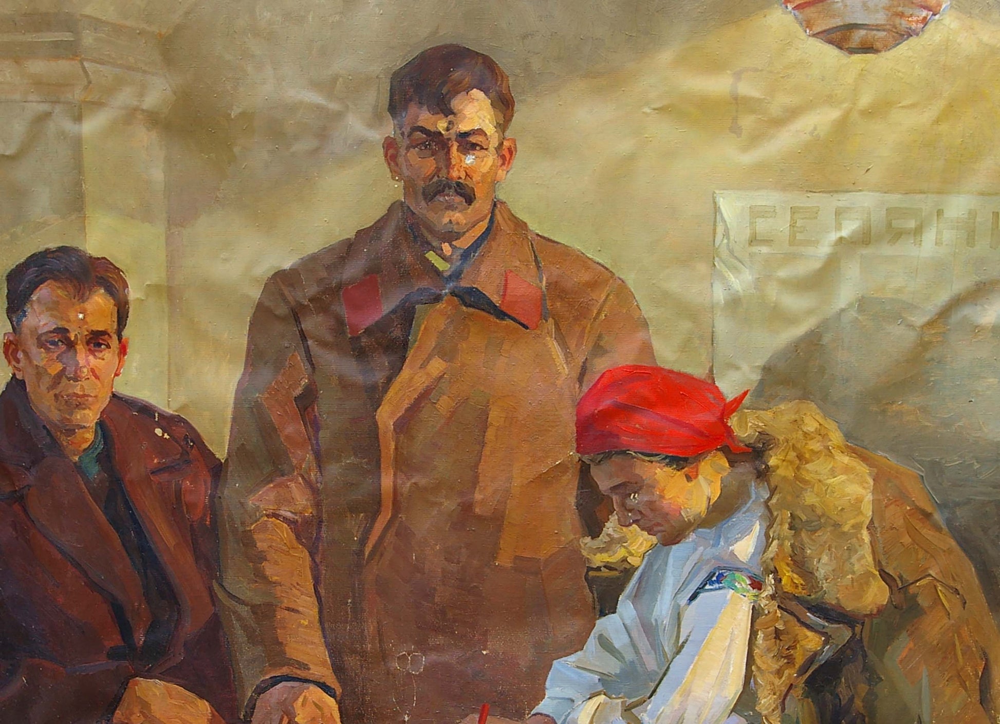 Vintage oil painting The First by Shinkarenko Stanislav Gavriilovich