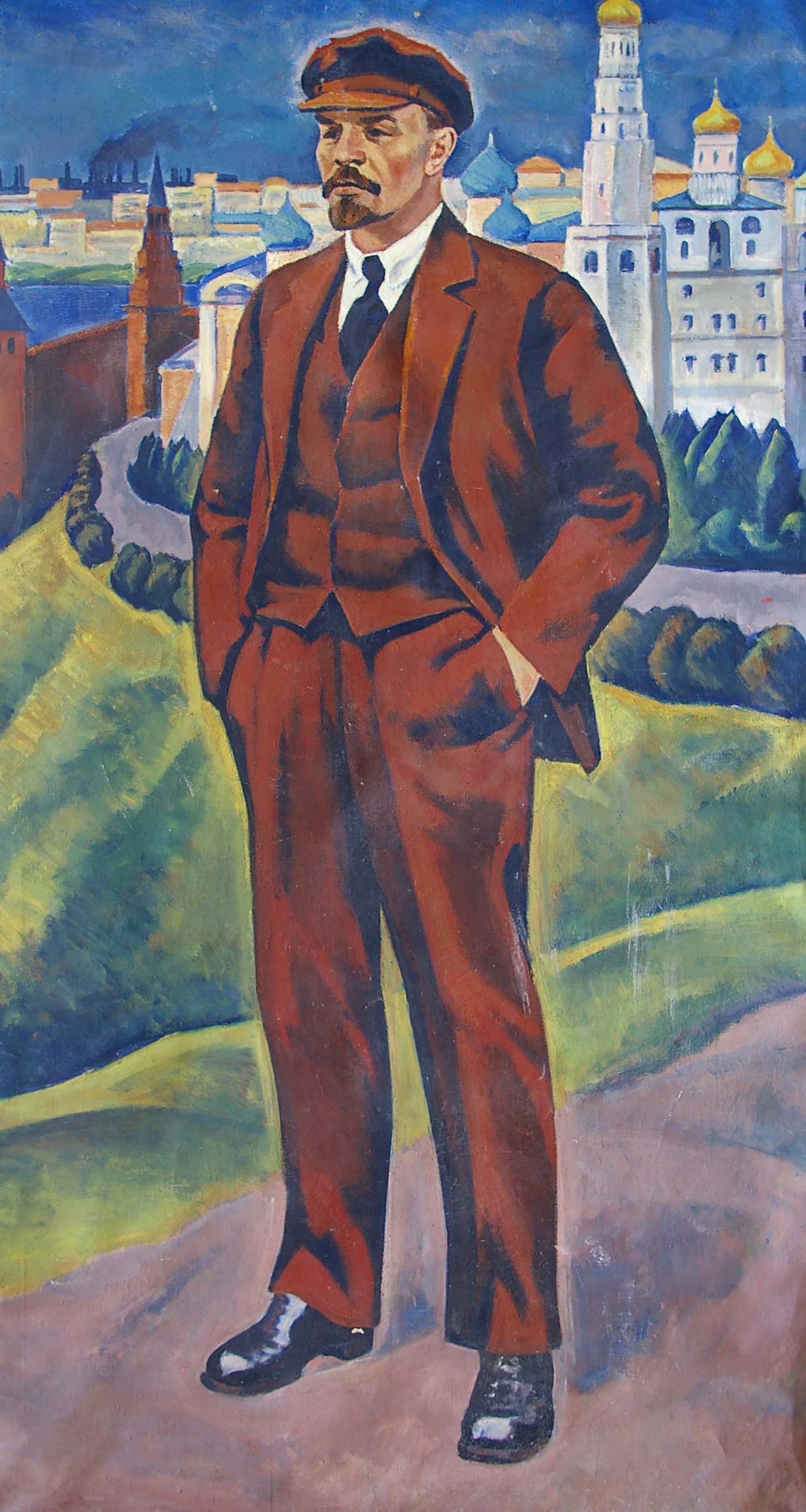 Oil painting portrait of Lenin by Vyacheslav Vasilievich Tokarev