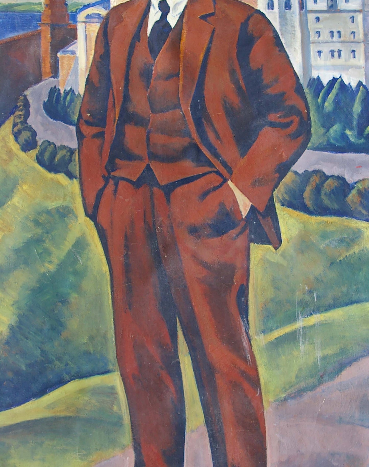Oil portrait of Lenin by Vyacheslav Vasilievich Tokarev in suit