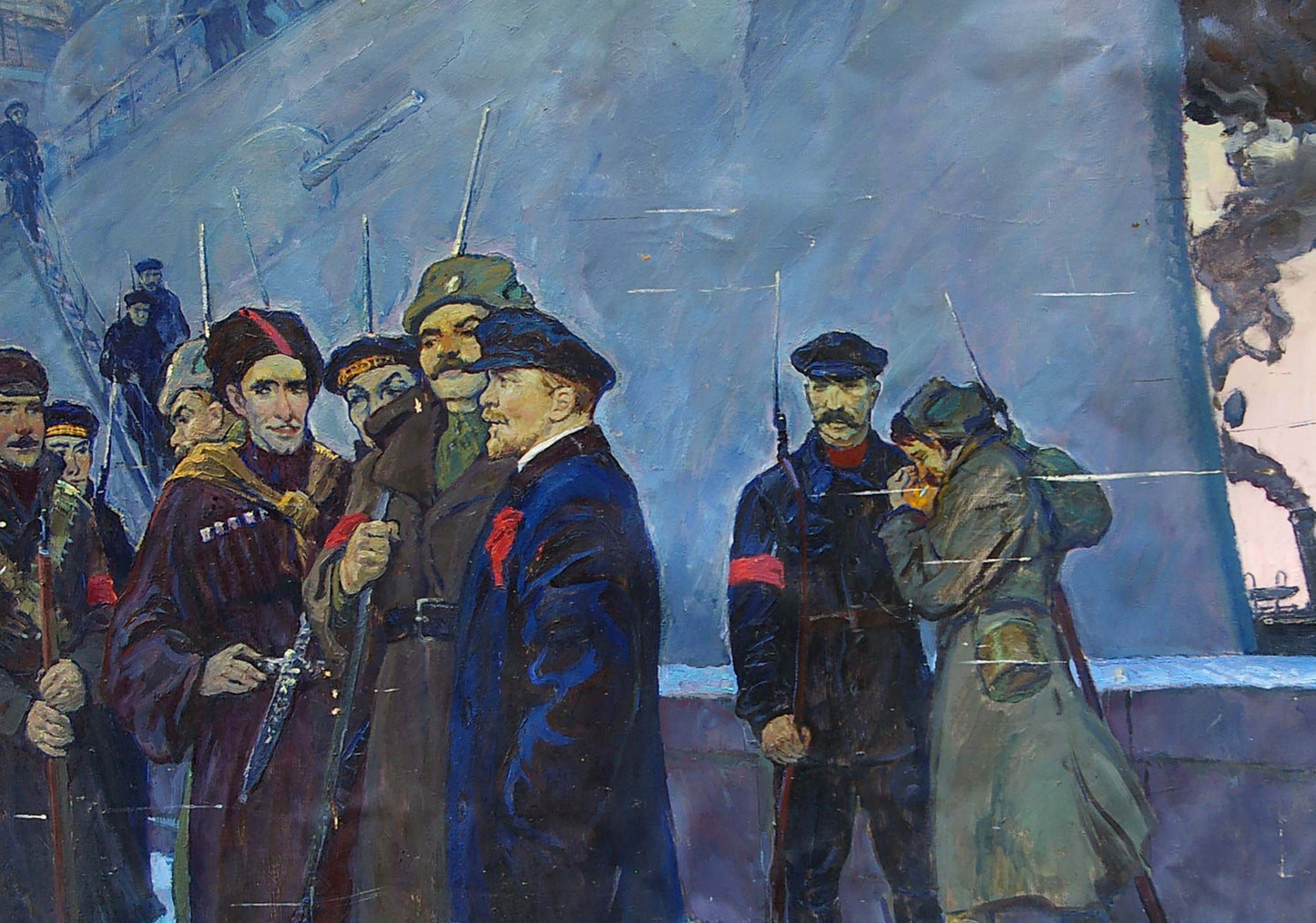 Oil painting of Lenin with sailors by Pavlyuk Georgy Nikolaevich