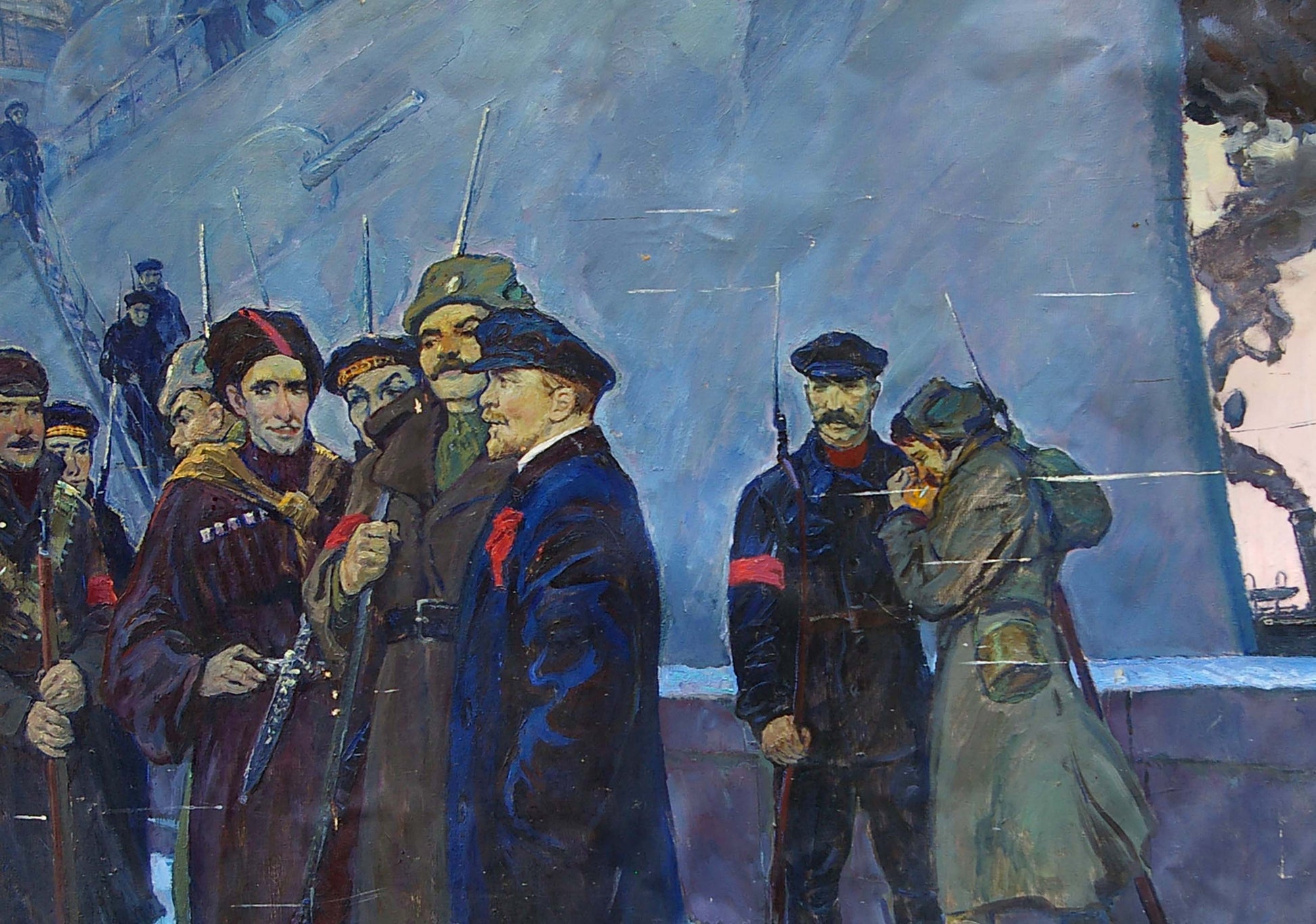 Oil painting of Lenin with sailors by Pavlyuk Georgy Nikolaevich