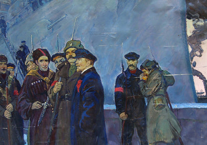 Oil painting of Lenin with sailors by Pavlyuk Georgy Nikolaevich