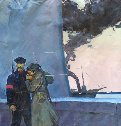 Oil painting of Lenin with sailors by Pavlyuk Georgy Nikolaevich