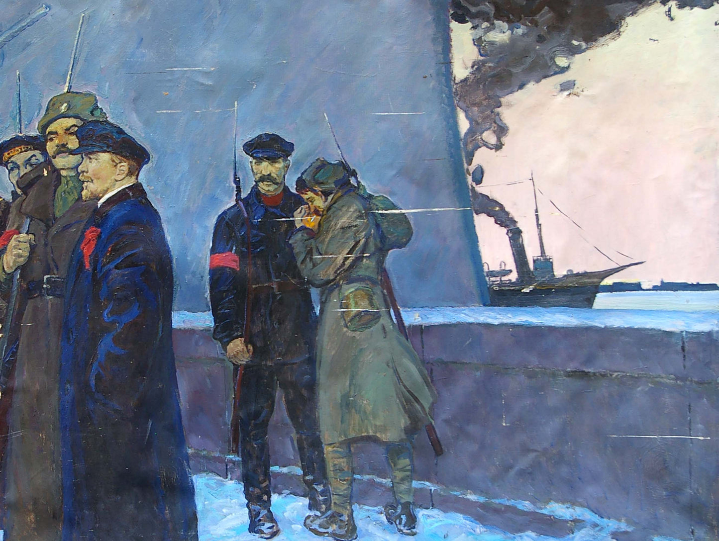 Oil painting of Lenin with sailors by Pavlyuk Georgy Nikolaevich