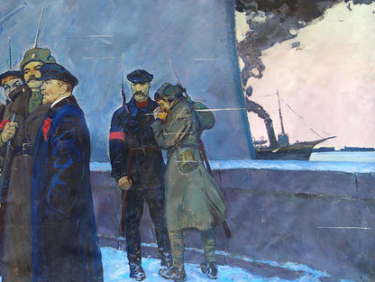 Oil painting of Lenin with sailors by Pavlyuk Georgy Nikolaevich
