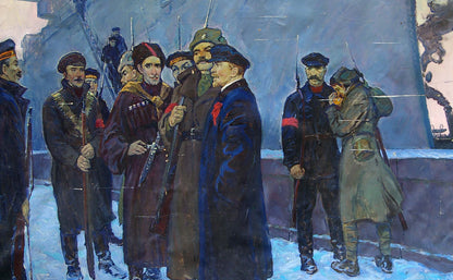 Oil painting of Lenin with sailors by Pavlyuk Georgy Nikolaevich