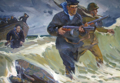Oil painting of sailors in battle by Titarchuk Leonid Vasilievich