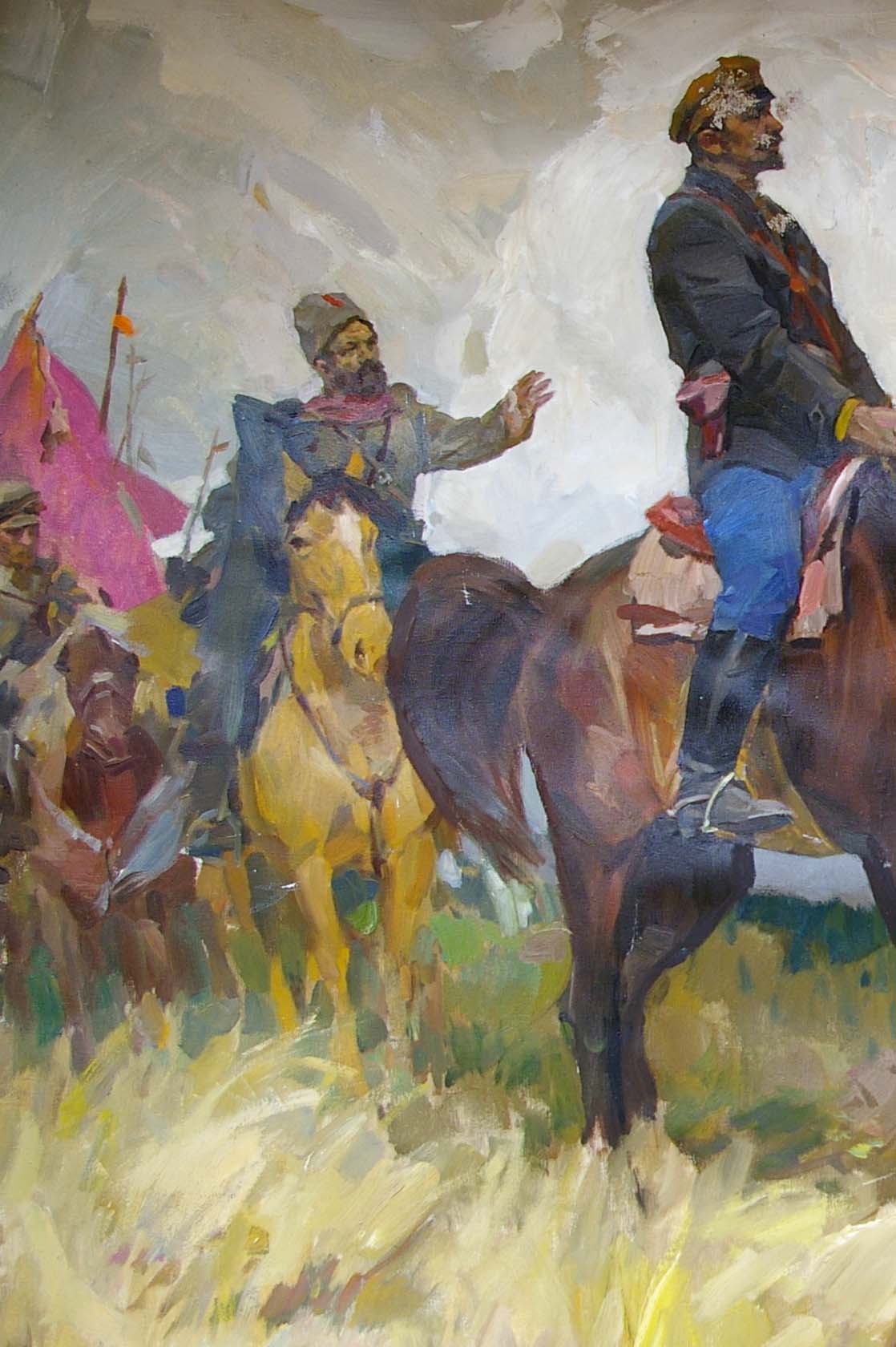 Oil painting of Shchors and Bozhenko by Soroka Arkady Vasilievich