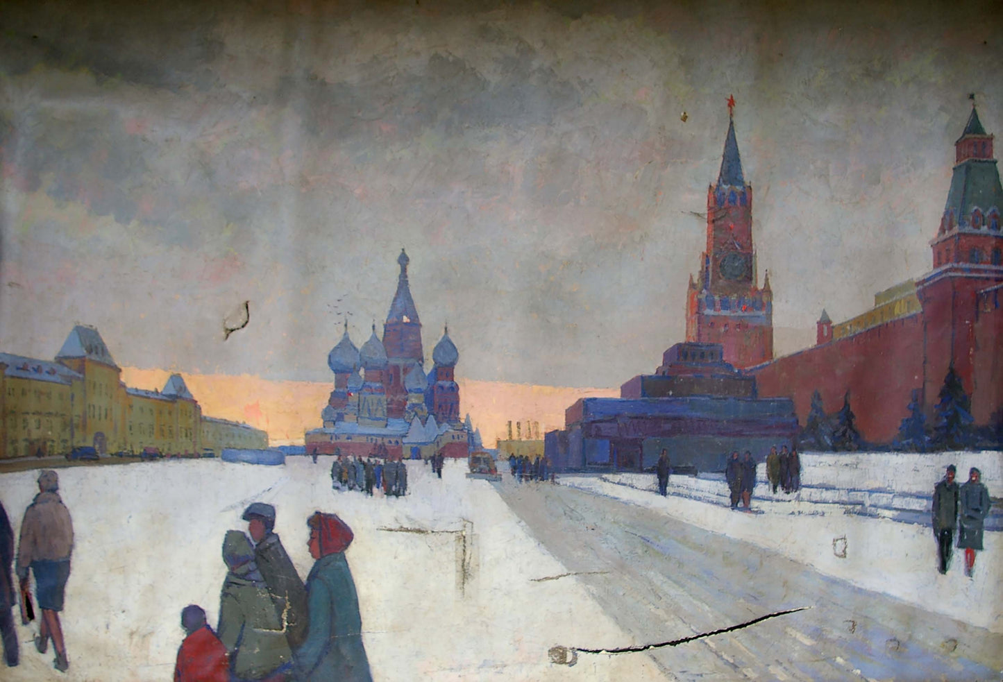 Oil painting of M. Kremlin and St. Basils Red Square by Dubrovin Dmitriy Nikolayevich