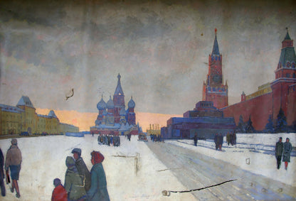 Oil painting of M. Kremlin and St. Basils Red Square by Dubrovin Dmitriy Nikolayevich