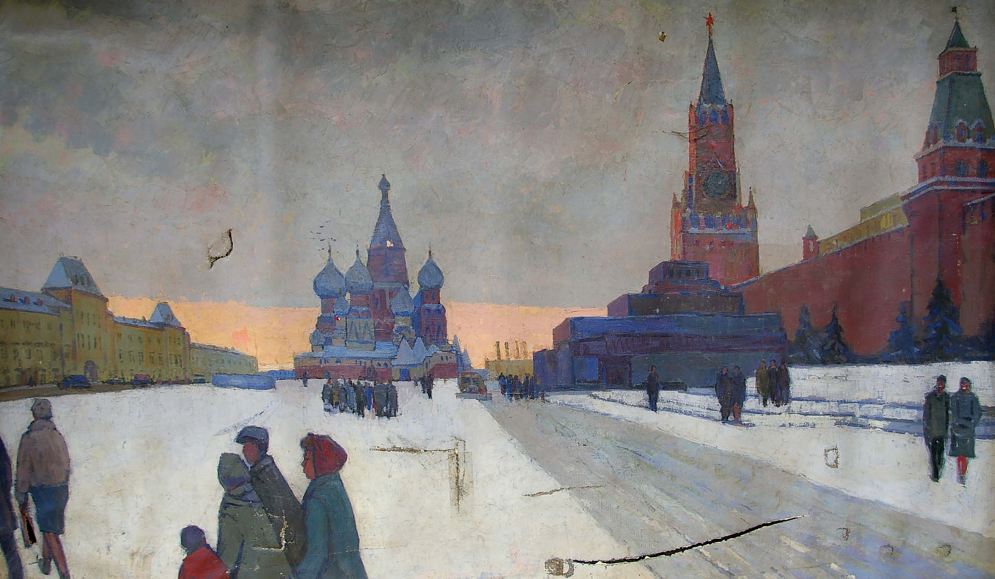 Oil painting of Red Square Kremlin towers by Dubrovin Dmitriy Nikolayevich
