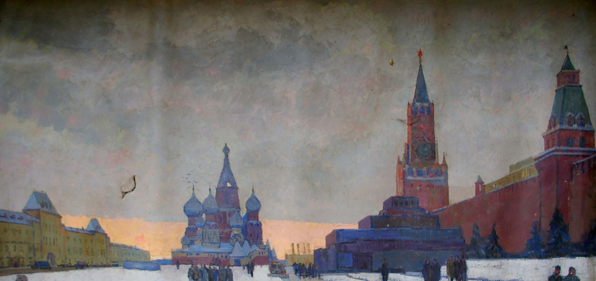 Oil painting of M. Kremlin and St. Basils Red Square by Dubrovin Dmitriy Nikolayevich