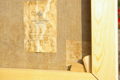 Back of Tyukha Ivan Andreevich oil painting certificate on burlap