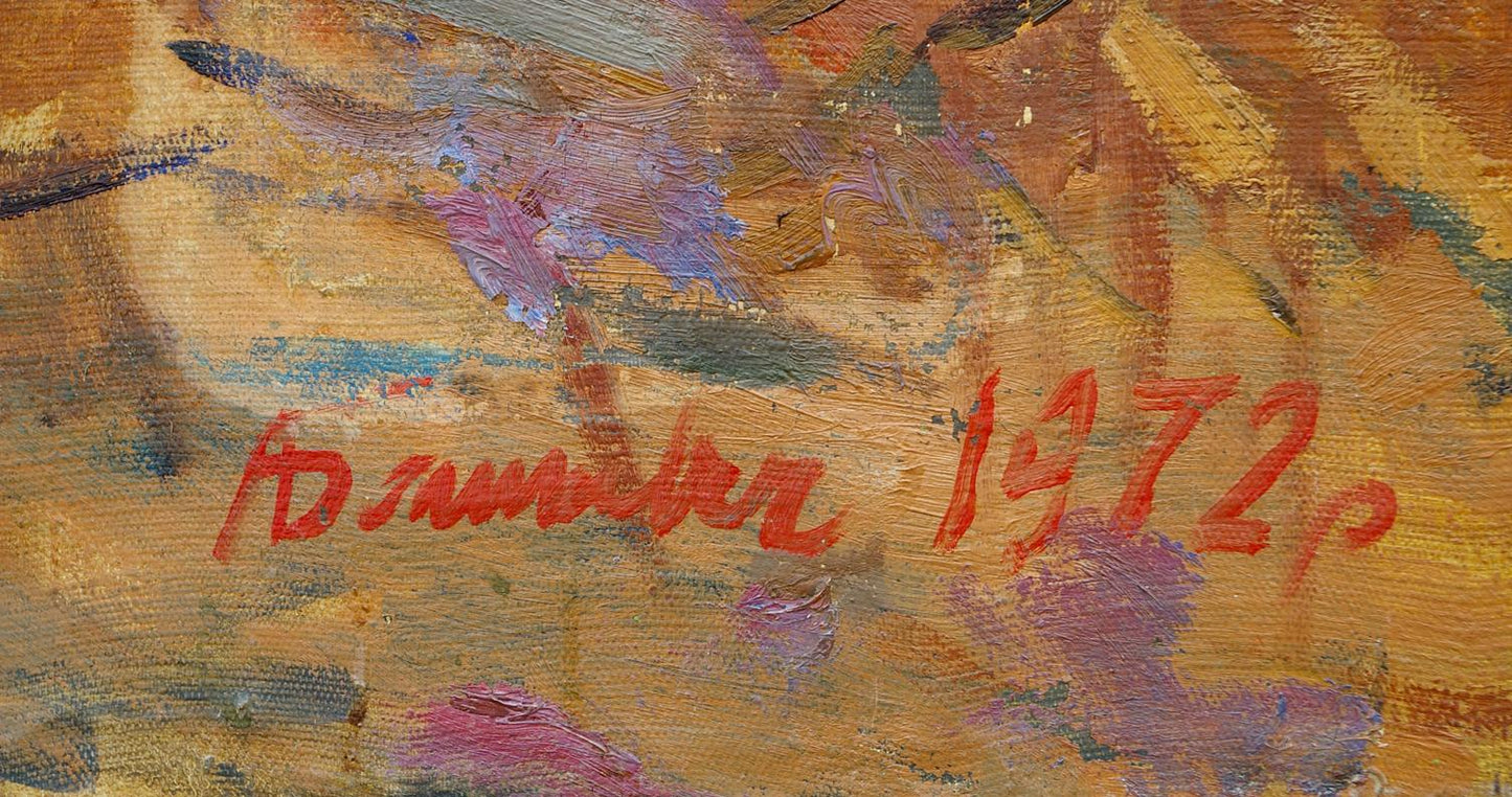 Oil painting The soldiers landed on the shore signed Ad van der 1972