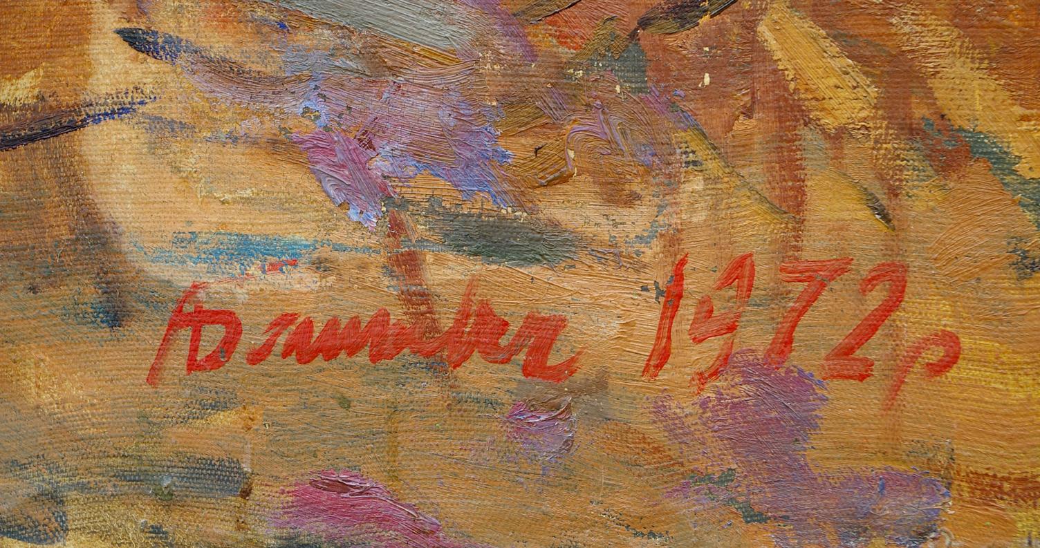 Oil painting The soldiers landed on the shore signed Ad van der 1972