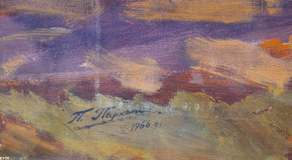 Signed oil painting by T. Fight Parhet Petr Panteleimonovich