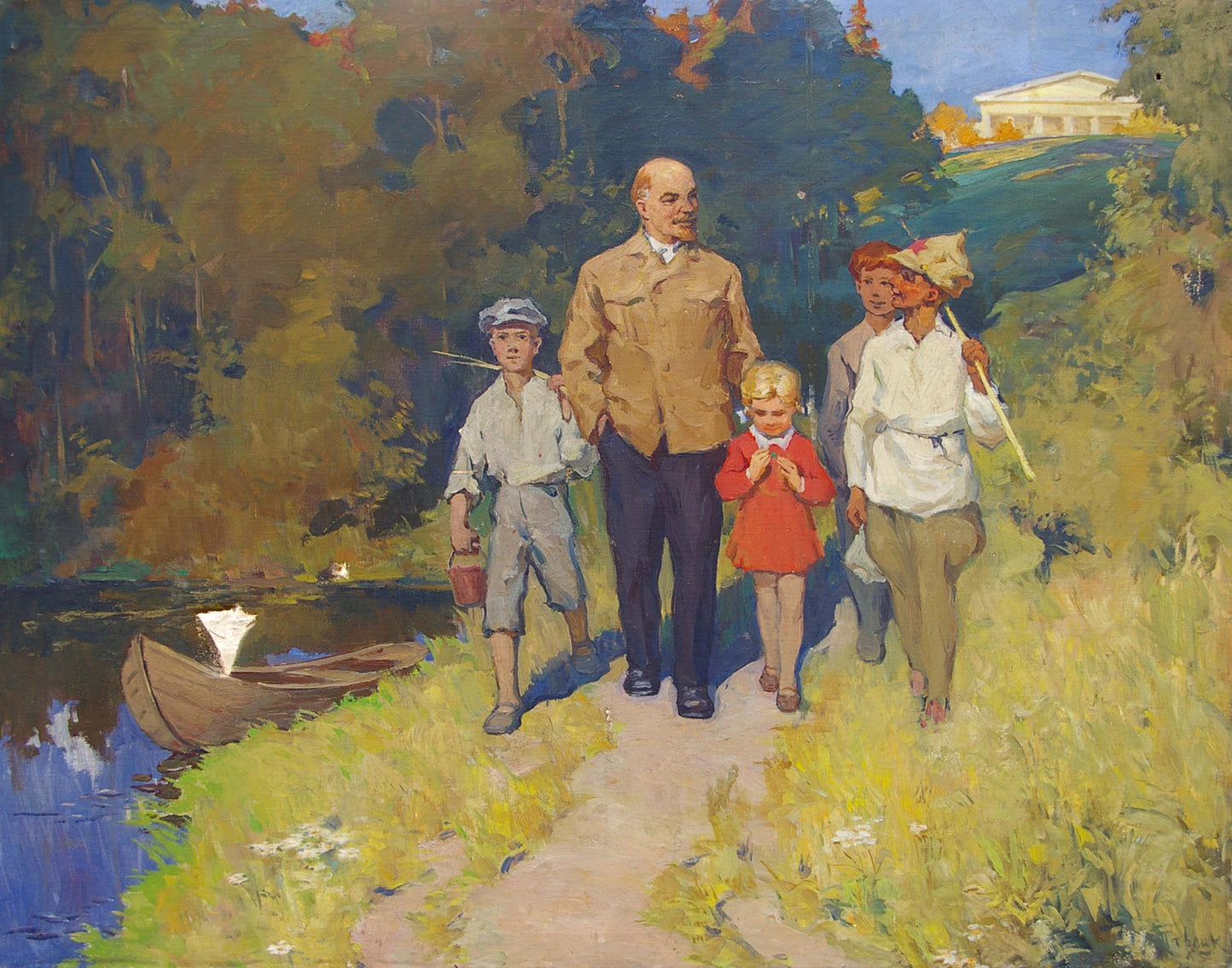 Oil painting of Lenin with children by Pavlyuk Georgy Nikolaevich