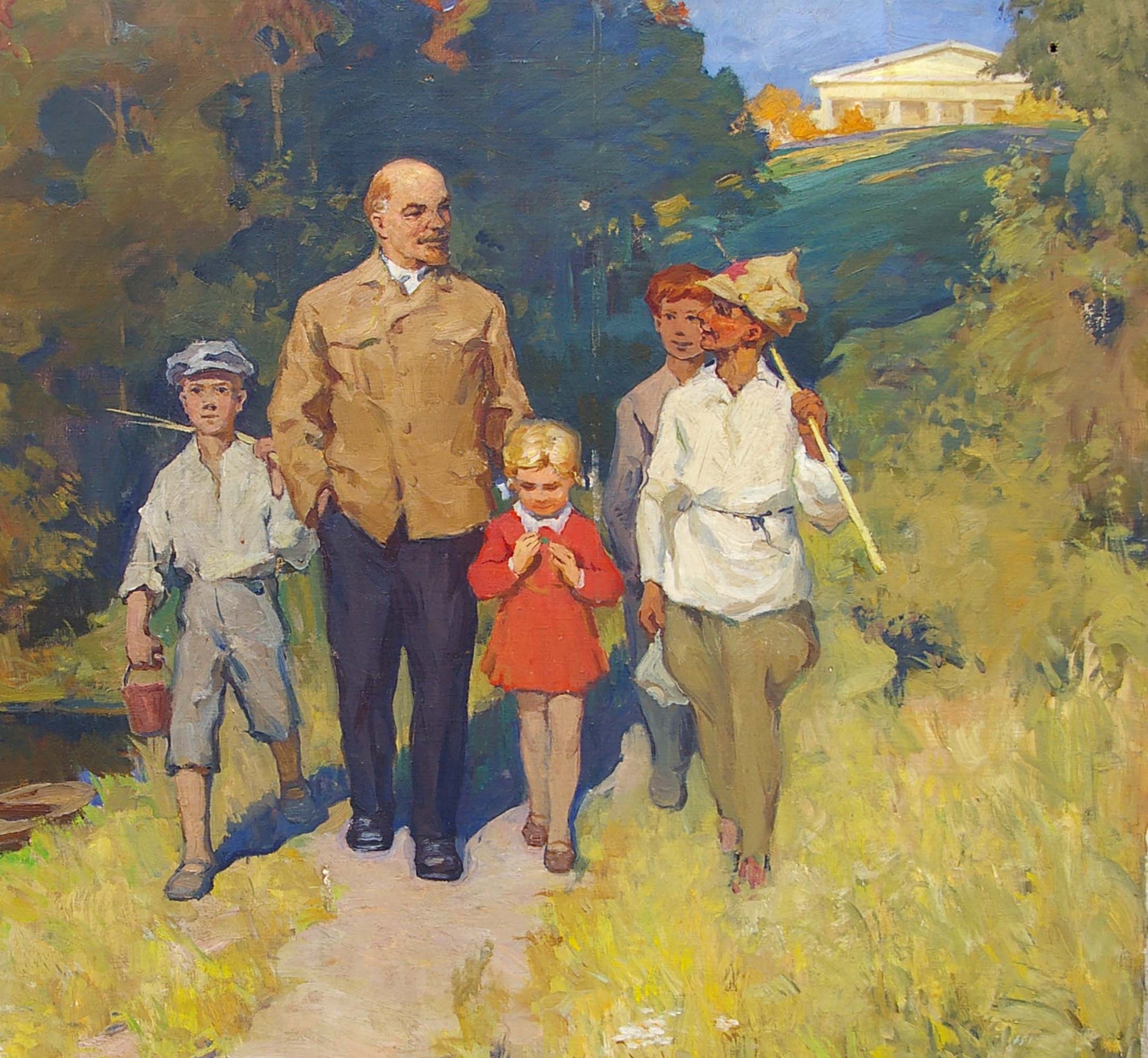 Oil painting of Lenin with children by Pavlyuk Georgy Nikolaevich