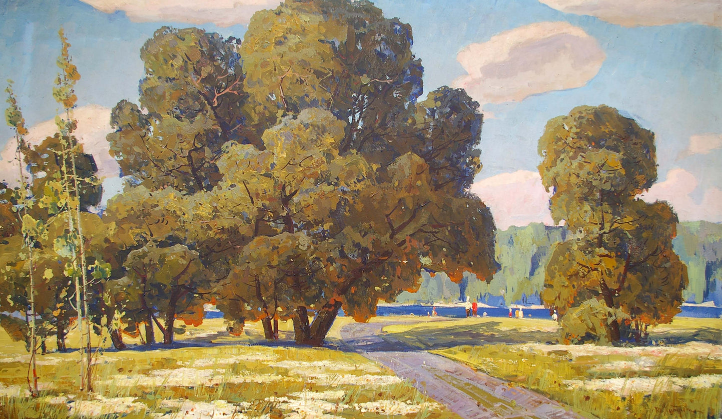 Serene oil painting Forest park by Khitrova Tamara Alexandrovna