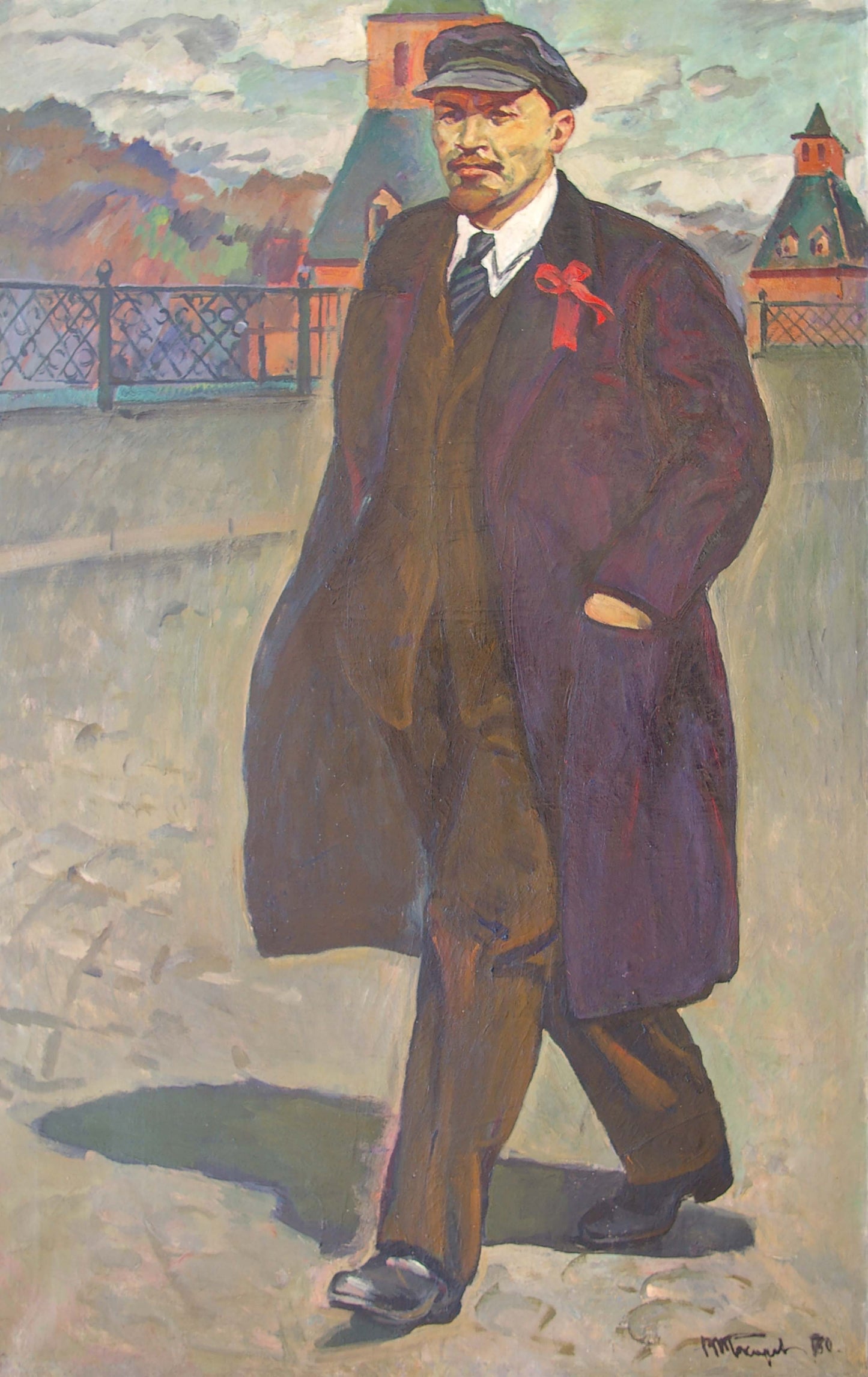 Oil painting portrait of Lenin by Vyacheslav Vasilievich Tokarev