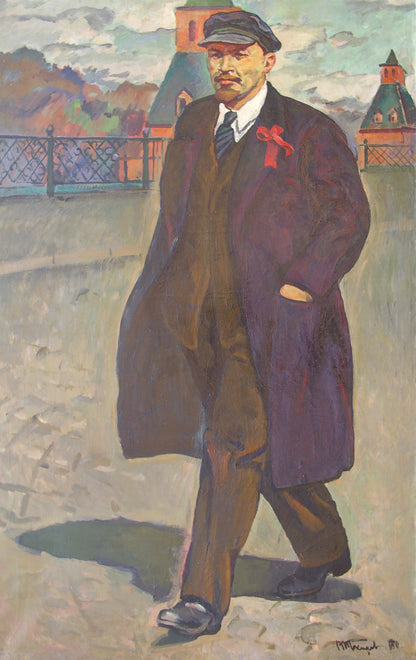 Oil painting portrait of Lenin by Vyacheslav Vasilievich Tokarev