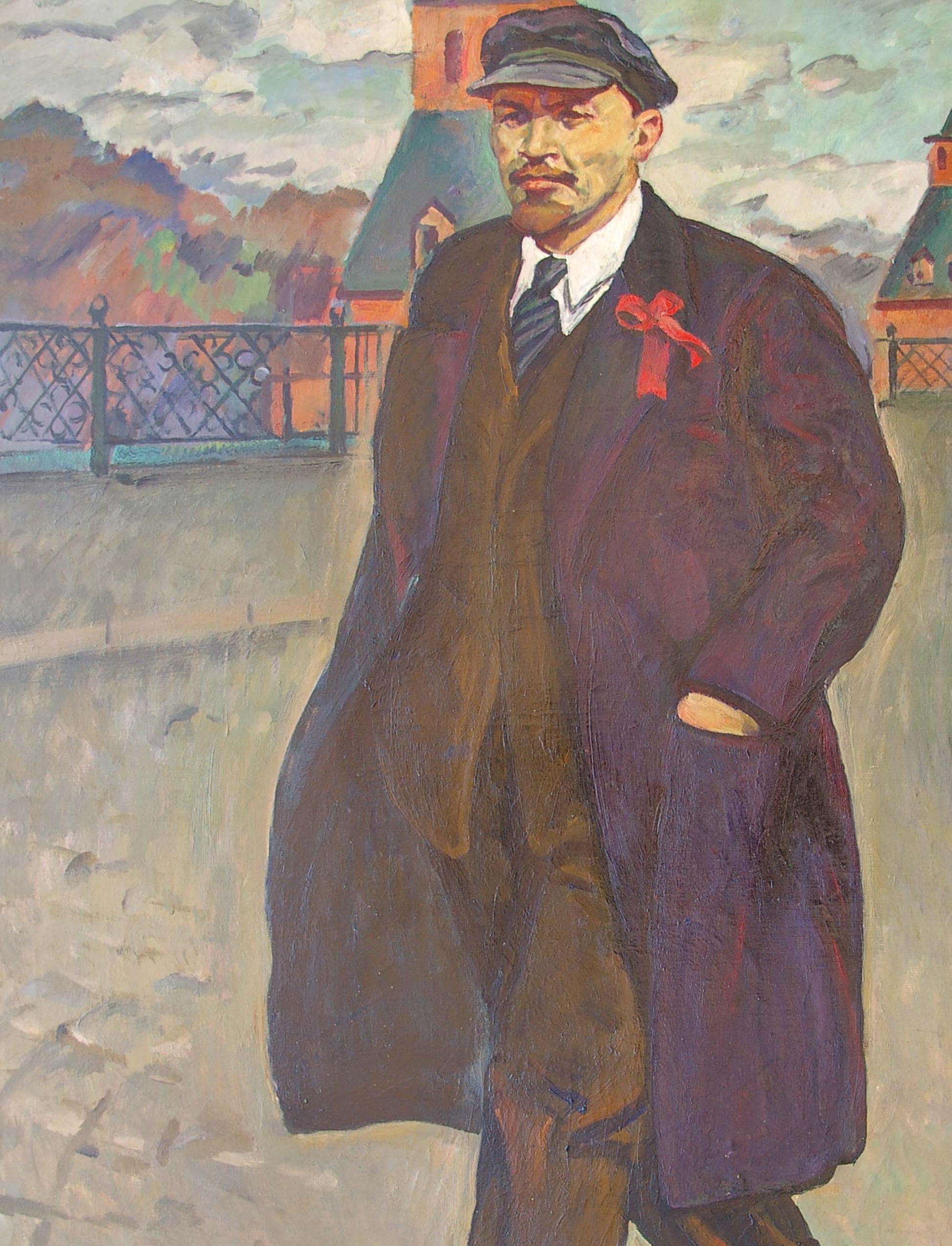 Oil painting portrait of Lenin by Vyacheslav Vasilievich Tokarev