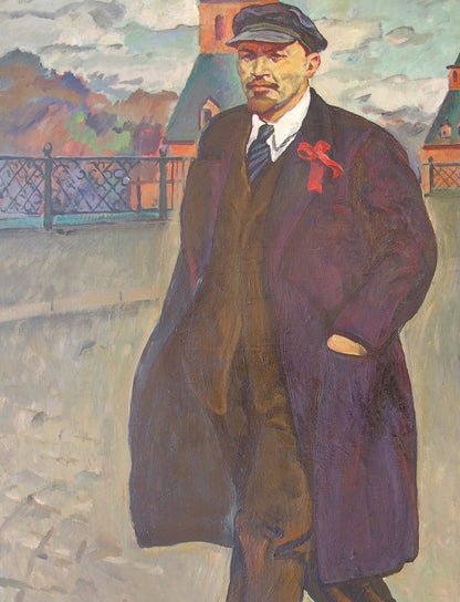Oil painting portrait of Lenin by Vyacheslav Vasilievich Tokarev