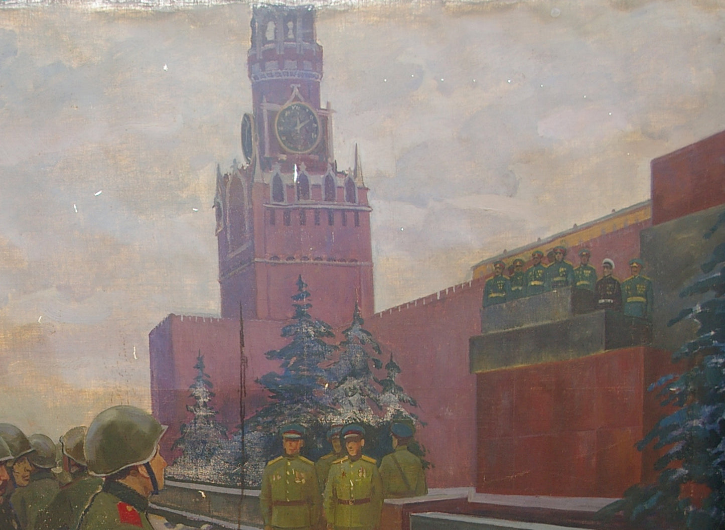 Iconic red-brick Spasskaya Tower of Kremlin in Baroyants oil painting