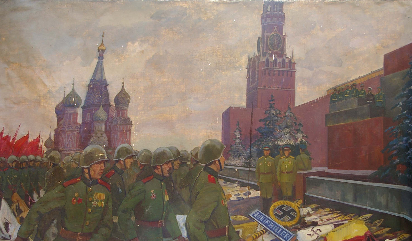 Oil painting by Baroyants Mikhail Sergeevich: M. military parade by Kremlin