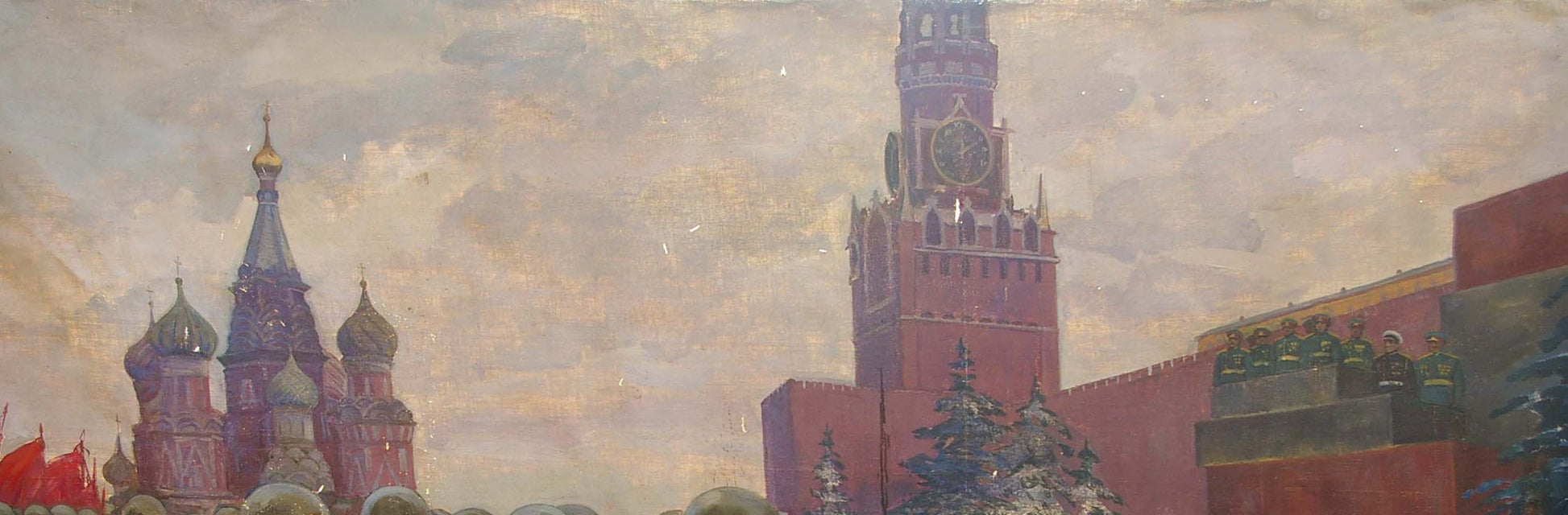 Red brick Spasskaya Tower oil painting by Baroyants Mikhail Sergeevich