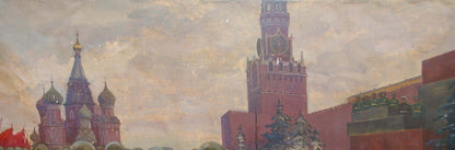 Red brick Spasskaya Tower oil painting by Baroyants Mikhail Sergeevich
