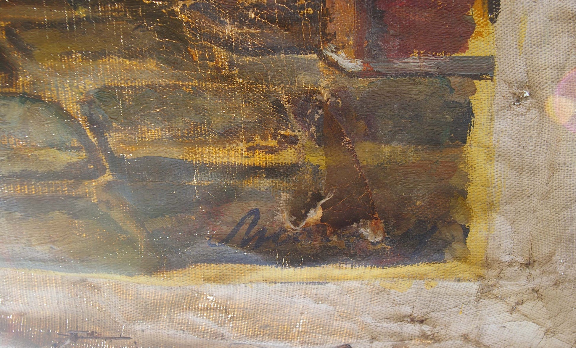 Oil painting October by Lyubavin Yuri Mikhailovich, abstract expressionist textured canvas