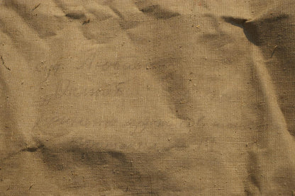 Textured beige burlap backing for Oil painting October by Lyubavin Yuri Mikhailovich