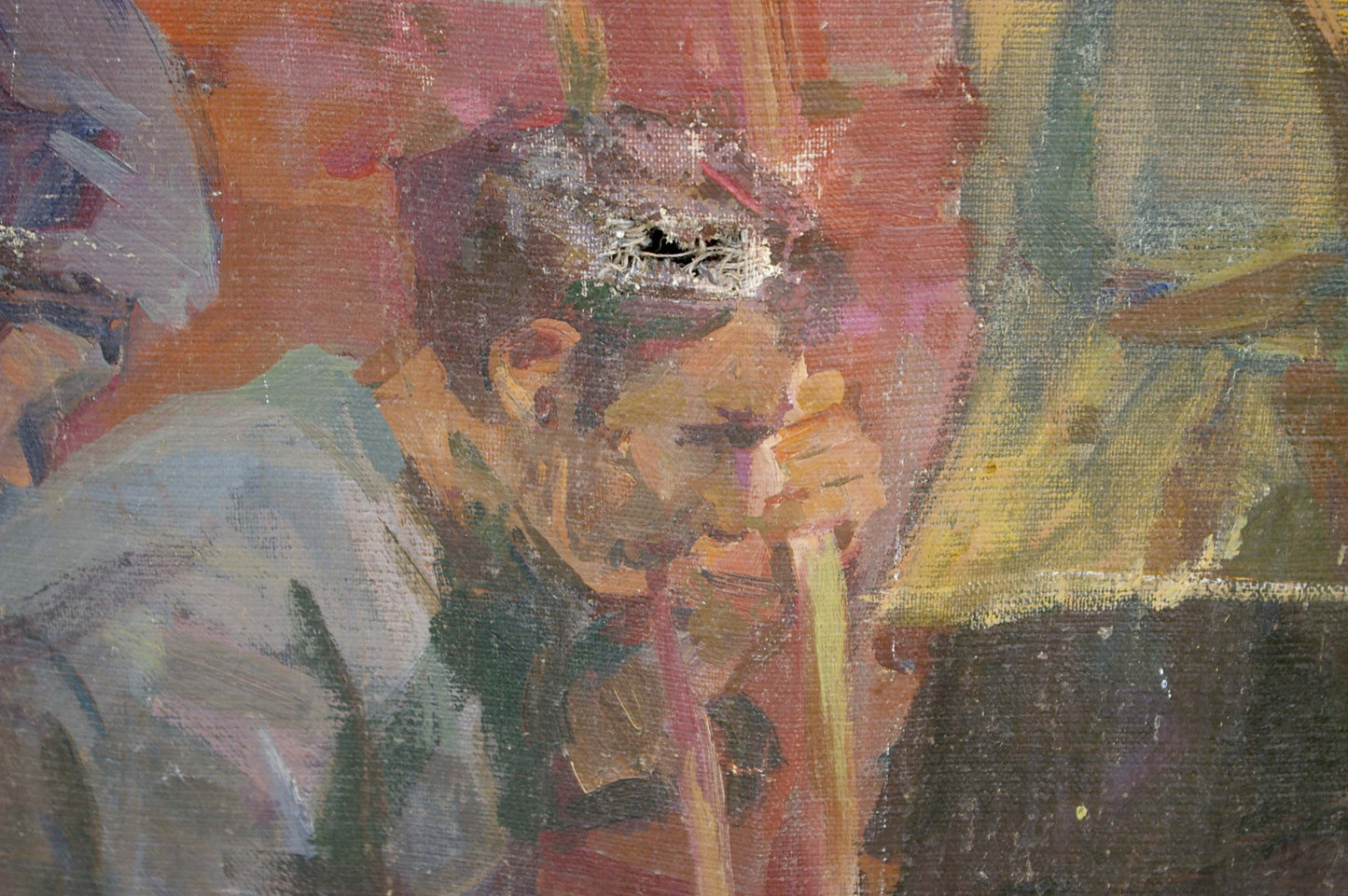 Textured impressionistic oil painting of man by Kovalenko Semyon Dmitrievich