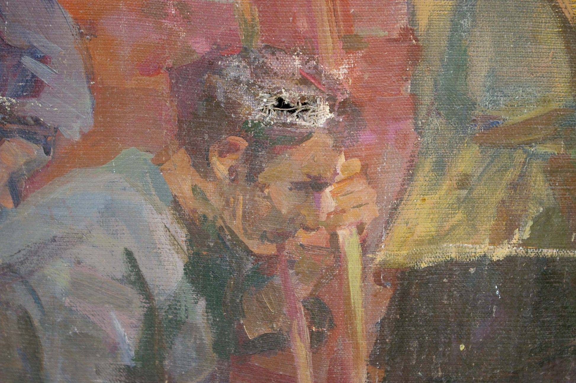 Textured impressionistic oil painting of man by Kovalenko Semyon Dmitrievich