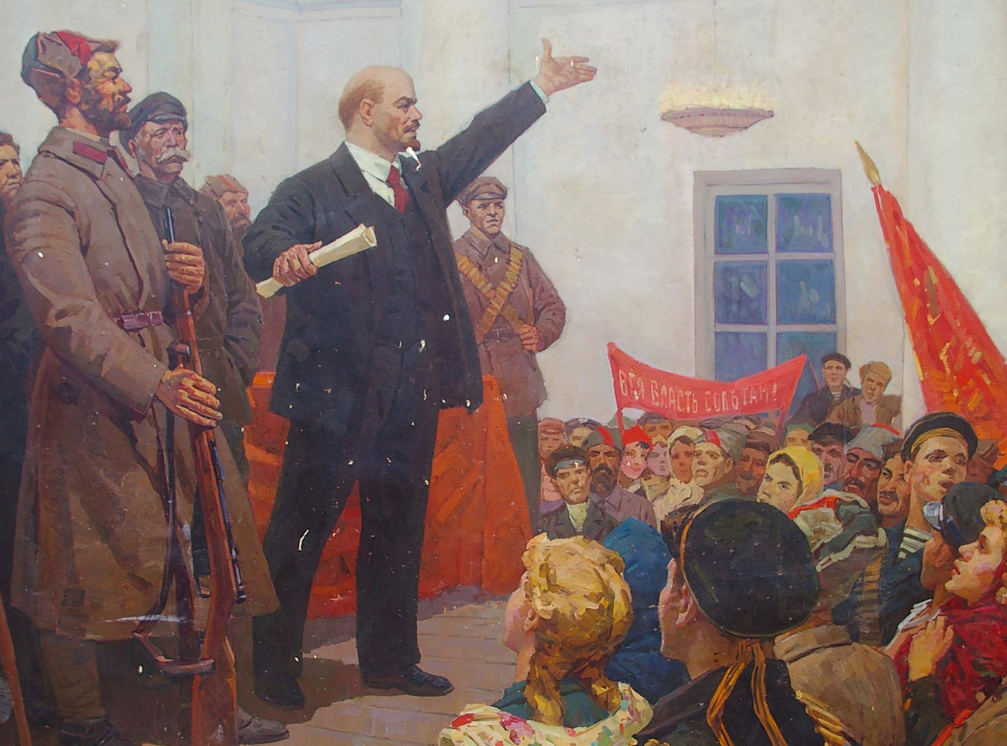 Oil painting of Lenin speech by Samoylenko Zoya Alexandrovna