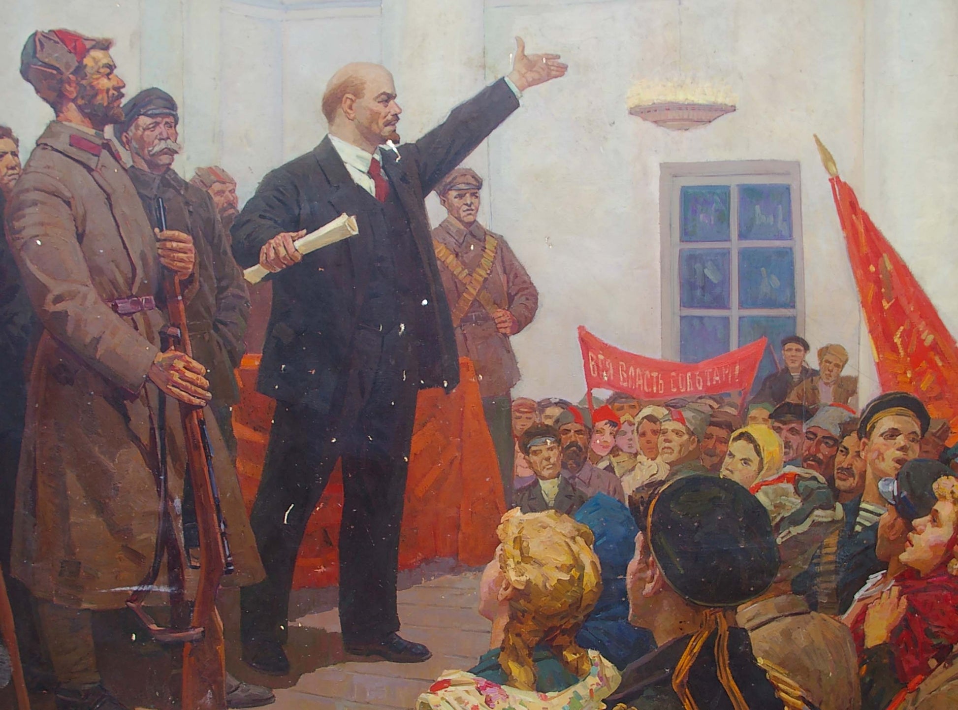Oil painting of Lenin speech by Samoylenko Zoya Alexandrovna