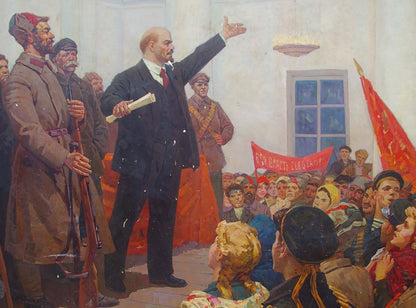 Oil painting of Lenin speech by Samoylenko Zoya Alexandrovna