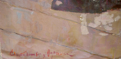 Oil painting of Lenin’s speech by Samoylenko Zoya Alexandrovna, textured canvas with red signature