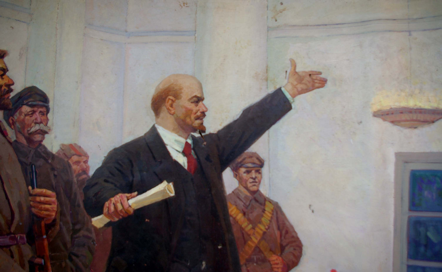 Oil painting of Lenin speech by Samoylenko Zoya Alexandrovna