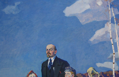 Oil painting of Lenin with children by Logvin Ivan Dmitrievich