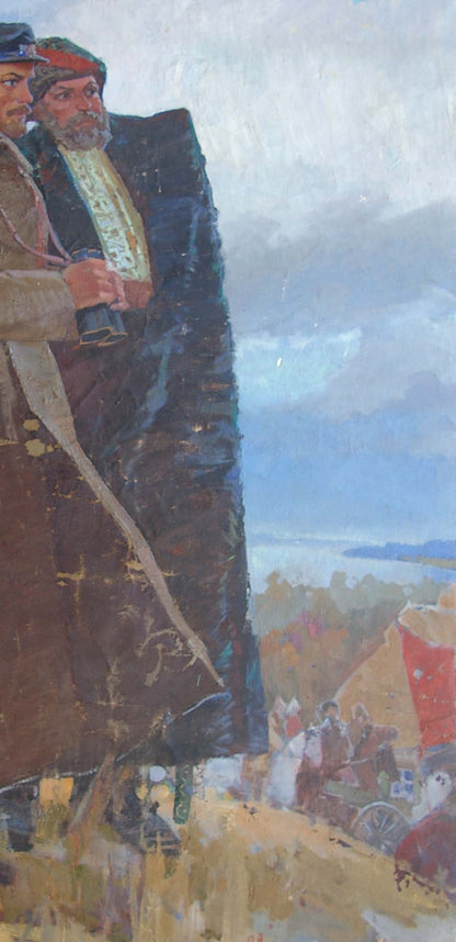 Oil painting Two officers Kvitenko: two men in embroidered historical attire