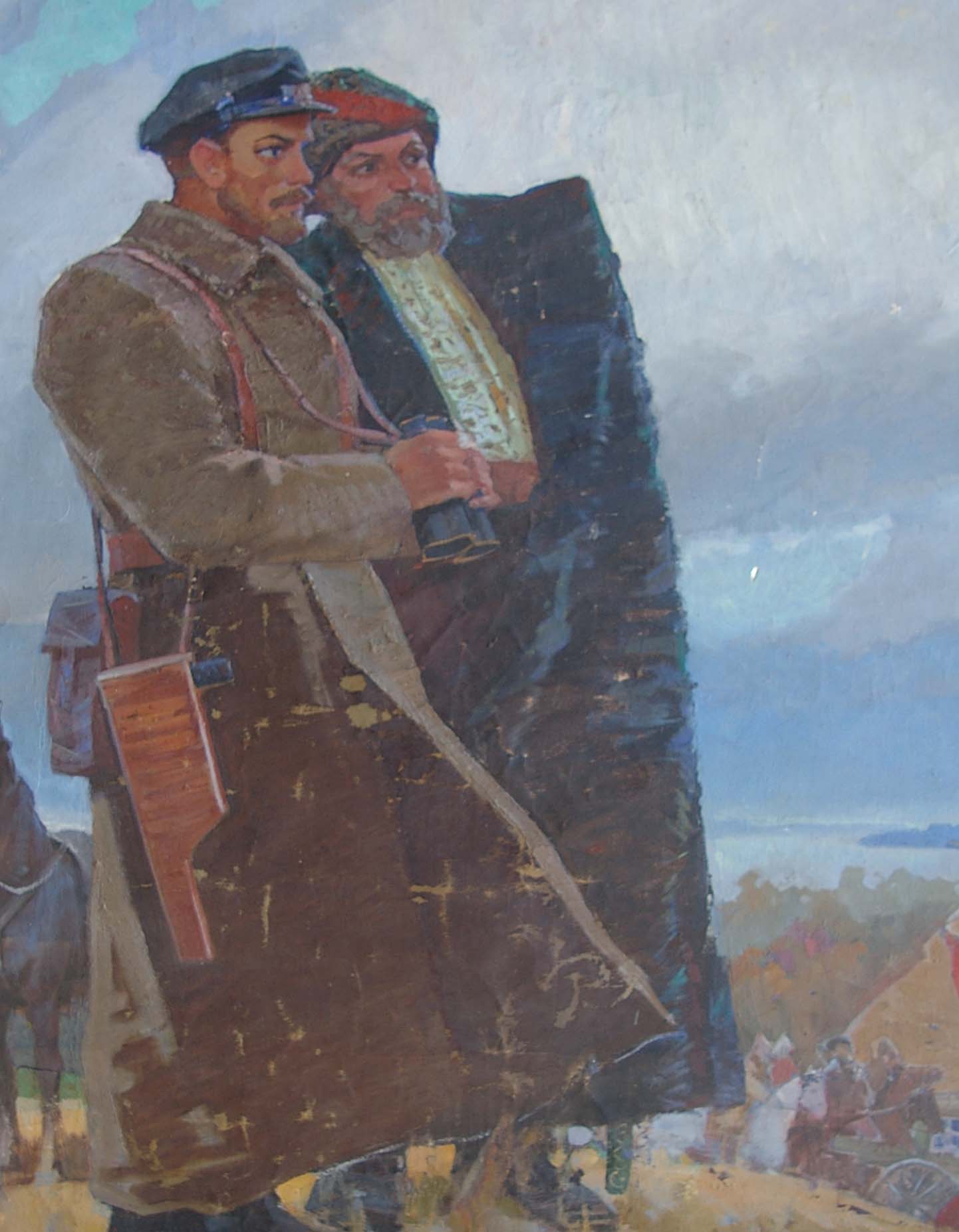 Oil painting Two officers Kvitenko: two soldiers in historical uniforms