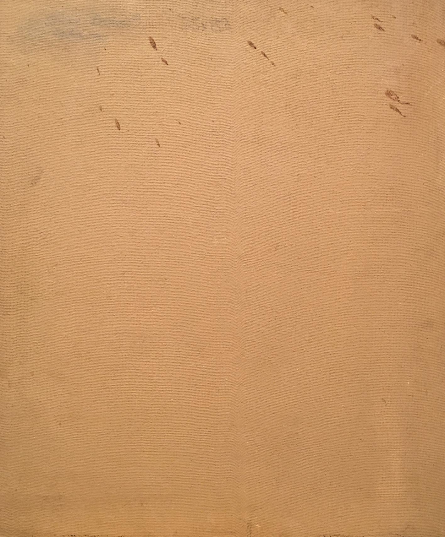 Tan canvas texture in Brauer Oskar mom with children oil portrait