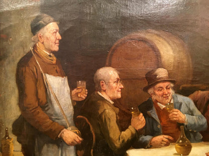 Rustic wooden barrel in Joseph-Sebastien Constantin oil painting