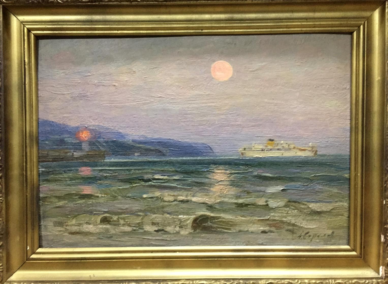 Oil painting Evening in Y. Strelov Arkady Efimovich