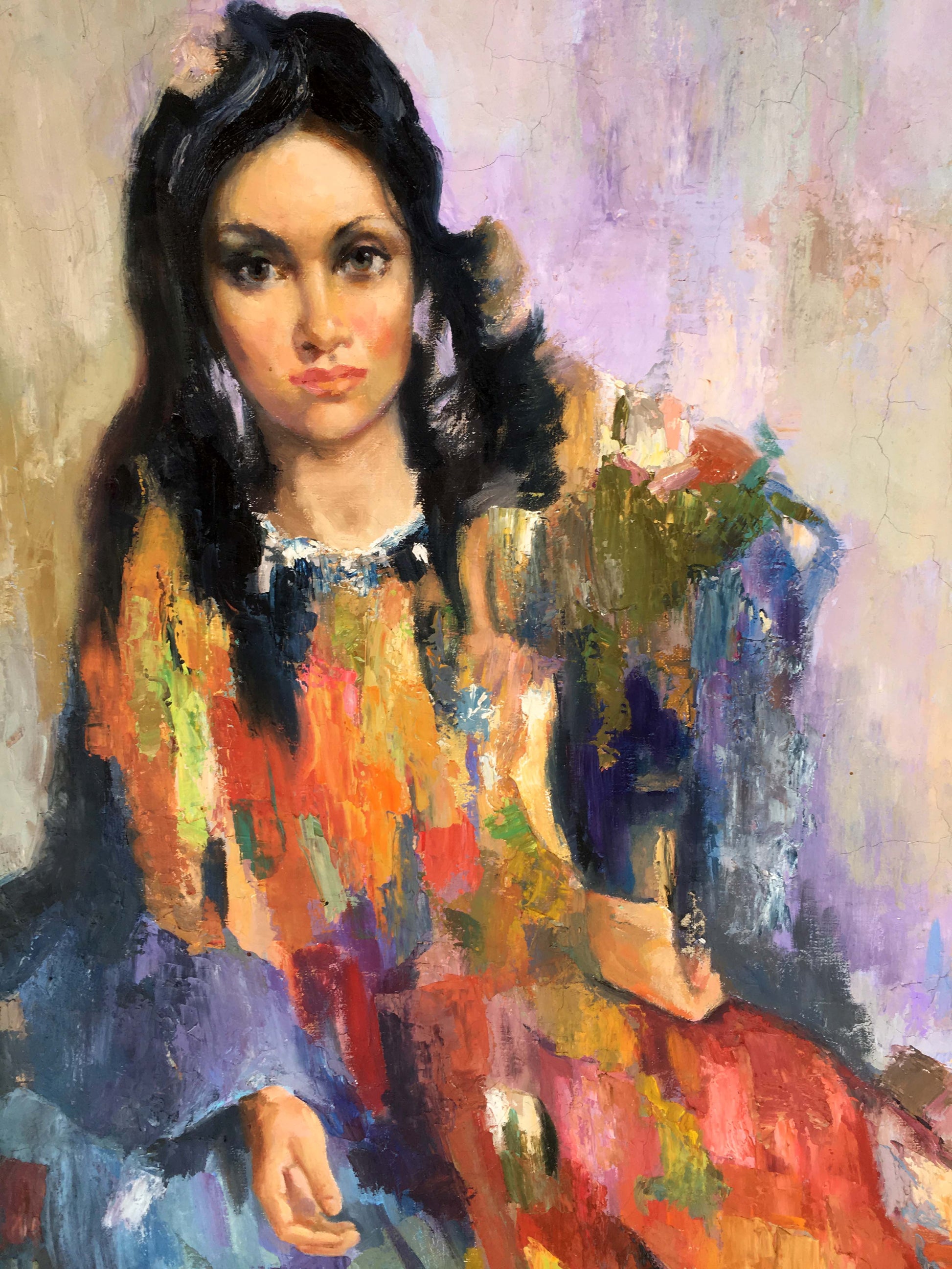 Oil painting Gypsy by Serdyuk Boris Petrovich vibrant woman in ornate dress