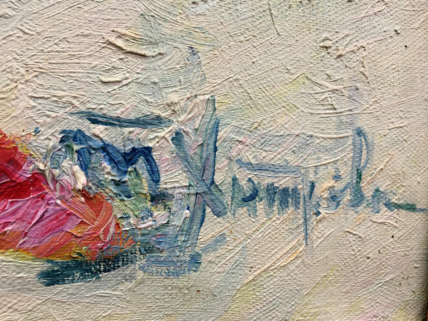 Oil painting Still life by Tamara Aleksandrovna Khitrova, bold textured brushstrokes