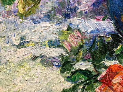 Vibrant impressionist oil painting Still life by Tamara Aleksandrovna Khitrova