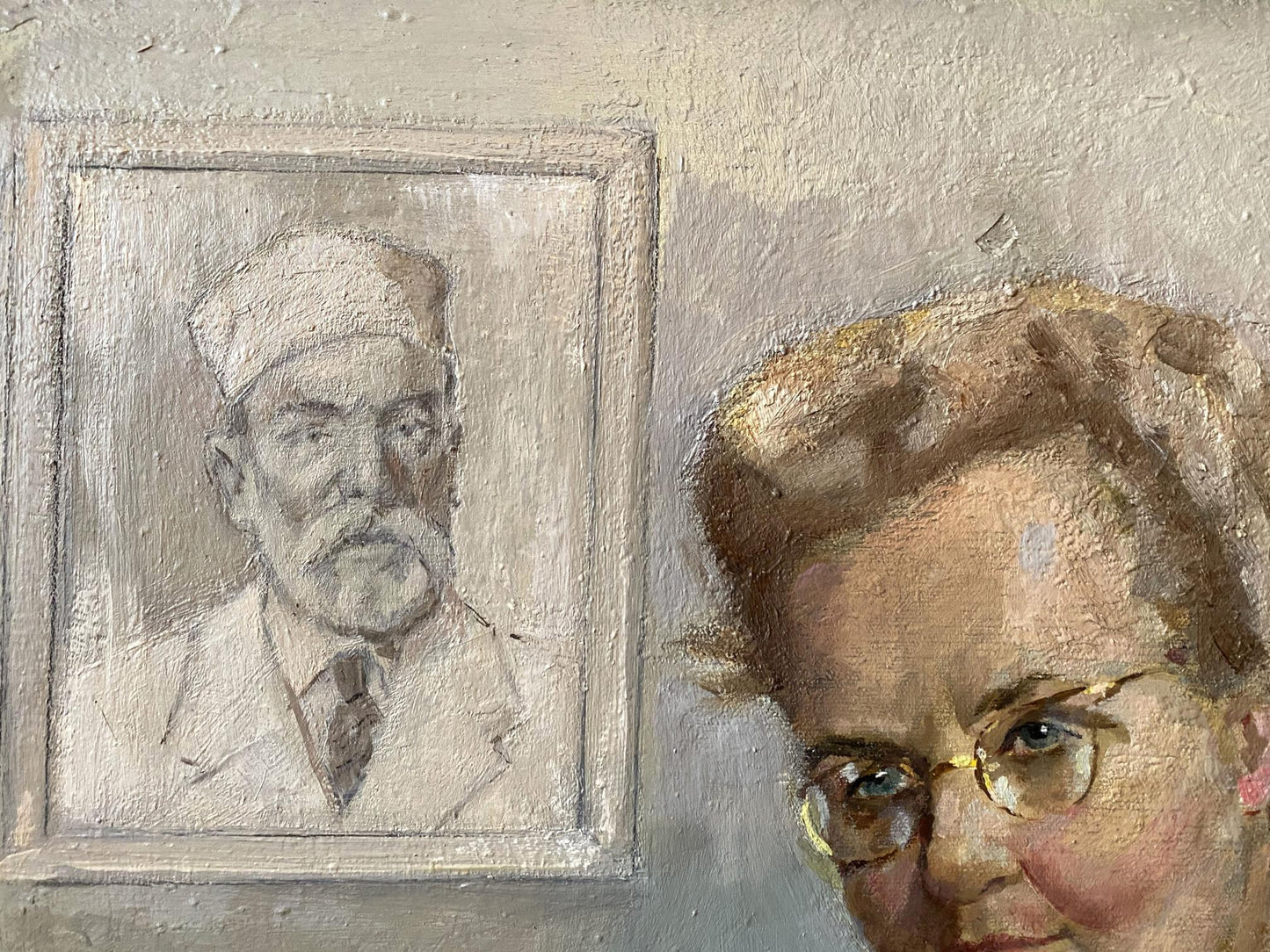 Framed portrait of Dr. Shirokov Anatoly Georgievich in social realism style